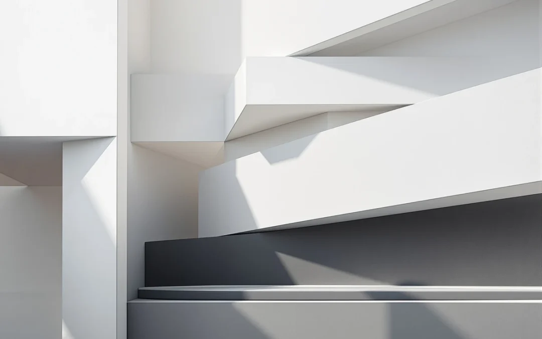 Composition architecturale abstraite évoquant le socle et les fondations — illustration du core RH